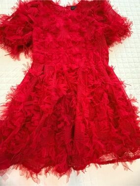 Endless Rose Hot Pink Ruffle Mesh Dress
